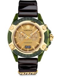 Versace Icon Active Silicone Strap Chronograph Watch in Gold 