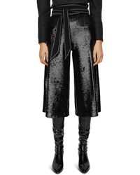 Maje Party Sequined Culottes - Black