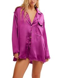 Free People - Like Honey Pajama Shirt - Lyst