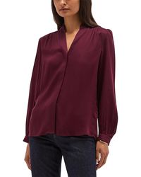 Hobbs - Gwen Satin Button Front Blouse - Lyst