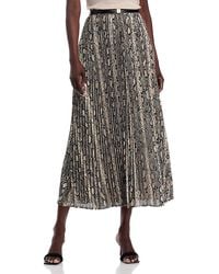 Michael Kors - Snake Print Pleated Skirt - Lyst