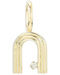 Adina Reyter - 9K Groovy Diamond N Initial Mini Bead Charm, 0.01 Ct. T. W - Lyst