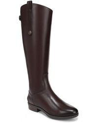 Sam Edelman - Penny Round Toe Leather Low-Heel Riding Boots - Lyst