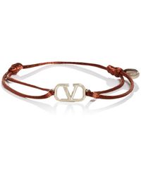 Valentino Garavani Logo Cord Bracelet - Brown