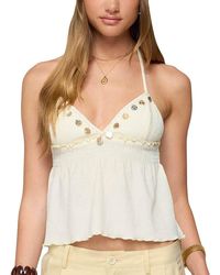 Edikted - Textured Iridescent Babydoll Halter Top - Lyst