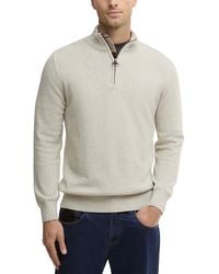 Barbour - Half Zip Cotton Sweater - Lyst