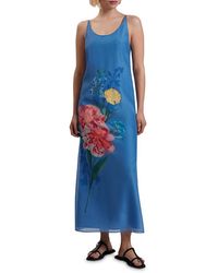 Ted Baker Almaria Halter Neck Floral Maxi Dress in Red | Lyst