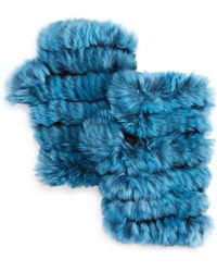 jocelyn rabbit fur fingerless gloves