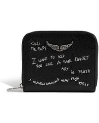 Zadig & Voltaire - Mini Zv Graffiti Leather Zip Wallet - Lyst