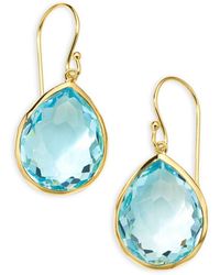 Ippolita 18k Yellow Gold Rock Candy® Blue Topaz Pear Drop Earrings