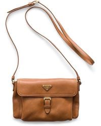 Prada - Nappa Leather Enameled Metal Triangle Logo Smartphone Holder - Lyst
