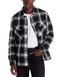 HUGO - Enalu Cotton Plaid Oversized Fit Shirt Jacket - Lyst