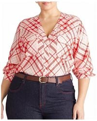 UNIVERSAL STANDARD - Plus Cooling Stretch Cupro Button-Down Blouse - Lyst