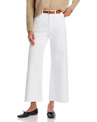 PAIGE - Anessa Raw Hem High Rise Cropped Wide Leg Jeans - Lyst