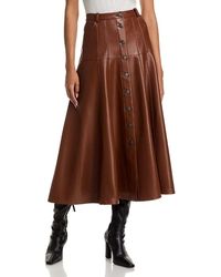 Cinq À Sept - Veena Faux Leather Midi Skirt - Lyst