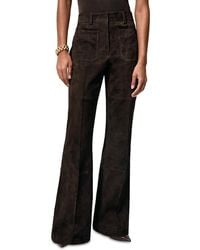 Reiss - Priya High Rise Suede Flare Leg Pants - Lyst
