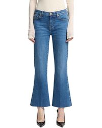 7 For All Mankind - Dojo Mid Rise Cropped Flare Jeans - Lyst