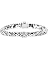 Lagos - Sterling Silver "x Collection" Rope Bracelet With Diamonds - Lyst