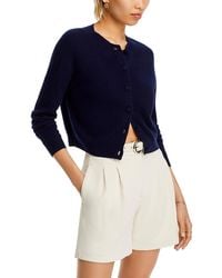 Aqua - Cashmere Crewneck Cardigan - Lyst