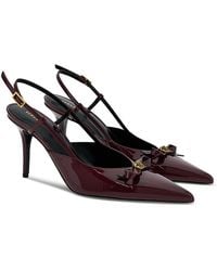 Versace - Gianni Ribbon Patent Leather Slingback Pumps - Lyst