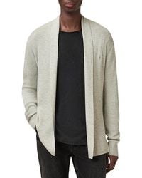 AllSaints - Mode Regular Fit Merino Wool Open Cardigan Sweater - Lyst