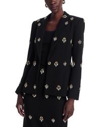 Sergio Hudson - Crystal Embroidered Wool Blazer - Lyst