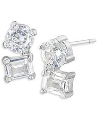 Kenneth Jay Lane - Round & Emerald Cut Cubic Zirconia Stud Earrings - Lyst