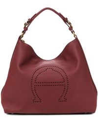 Etienne Aigner Stella Large Leather Hobo - Red