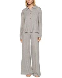 Eberjey - Ribbed Wide Leg Pants - Lyst