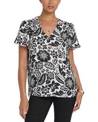 NYDJ - Flutter Sleeve Pleated Top - Lyst