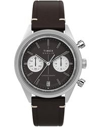 Timex - Marlin Jet Quartz Chronograph Leather Strap Watch, 40Mm - Lyst