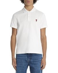 Ami Paris - De Coeur Organic Cotton Polo Shirt - Lyst