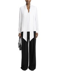 Michael Kors - Kobi Halperin Silk Tie Neck Pleated Blouse - Lyst