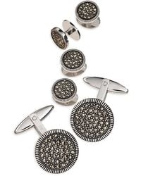 Jan Leslie - Round Sterling & Marcasite Stud & Cufflink Set - Lyst