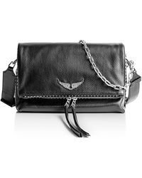 Zadig & Voltaire - Rocky Studded Leather Shoulder Bag - Lyst