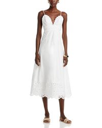 FARM Rio - Eyelet Midi Dress - Lyst