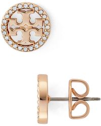 tory burch rose gold studs