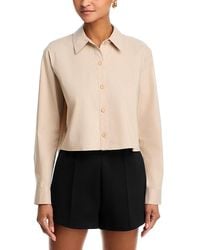 L'Agence - Cosette Crop High Low Shirt - Lyst