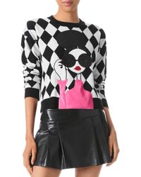 Alice + Olivia Gleeson Applique Sweater - Black