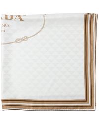 Prada - Printed Silk Twill Jacquard Scarf - Lyst