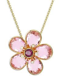 Swarovski - Idyllia Flower Crystal Pendant Necklace, 15-17 - Lyst