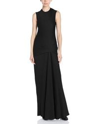 Stella McCartney - Round Neck Draped Satin Gown - Lyst