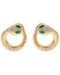 Crivelli - 18K Diamond & Emerald Serpent Hoop Earrings - Lyst
