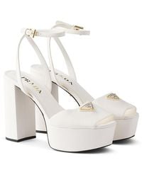 Prada - Nappa Leather Platform Sandals - Lyst