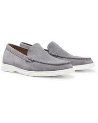 BOSS - Sienne Slip On Moc Toe Loafers - Lyst