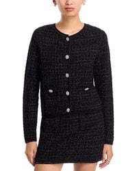 Aqua - Crystal Button Cardigan Sweater - Lyst