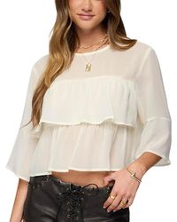 Edikted - Missey Ruffled Chiffon Top - Lyst