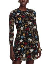 Alice + Olivia - Delora Long-Sleeve Mesh Mini Dress - Lyst