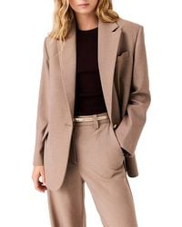 Maje - Notch Lapel Single Button Blazer - Lyst
