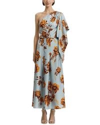 Oscar de la Renta - One Shoulder Silk Drape Dress - Lyst